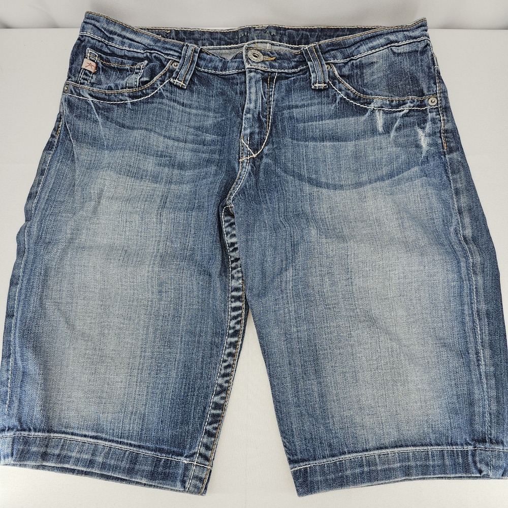 Big Star Vivian Distressed Thick Stitch Denim Shorts Women's Size 34 Tagged 31